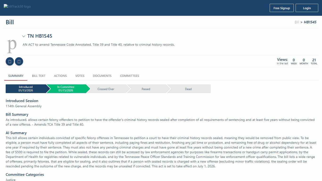 TN HB1545 BillTrack50